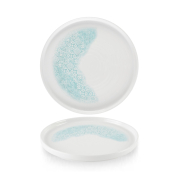 VINTAGE PRINTS MED TILES AQUAMARINE CHEFS' WALLED PLATE