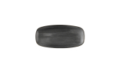 STONECAST RAW BLACK CHEFS OBLO NG PLATE 10.6inchX5inch
