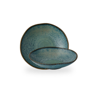 INKED CASCADE SAPPHIRE BLUE ORGANIC COUPE BOWL 22CM