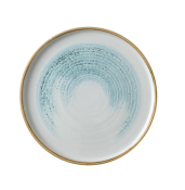 HOMESPUN ACCENTS WALLED PLATE  10 2/8inch AQUAMARINE