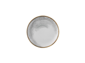 STUDIO PRINTS SUPER VITRIFIED HOMESPUN ACCENTS JASPER GREY COUPE PLATE 11.3inch