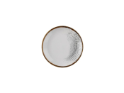 STUDIO PRINTS SUPER VITRIFIED HOMESPUN ACCENTS JASPER GREY COUPE PLATE 6.5inch