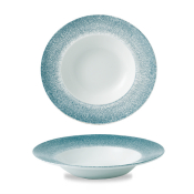 CHURCHILL SUPER VITRIFIED STUDIO PRINTS RAKU TOPAZ BLUE WIDE RIM BOWL 10OZ