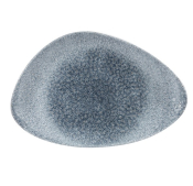 CHURCHILL SUPER VITRIFIED STUDIO PRINTS RAKU TOPAZ BLUE TRIANGULAR PLATE 12X8inch