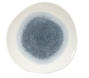 CHURCHILL SUPER VITRIFIED STUDIO PRINTS RAKU TOPAZ BLUE ORGANIC PLATE 11.3inch