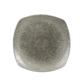 CHURCHILL SUPER VITRIFIED STUDIO PRINTS RAKU QUARTZ BLACK SQUARE PLATE 8.5inch