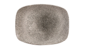 CHURCHILL SUPER VITRIFIED STUDIO PRINTS RAKU QUARTZ BLACK OBLONG PLATE 10.3X8inch
