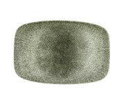 CHURCHILL SUPER VITRIFIED STUDIO PRINTS RAKU QUARTZ BLACK OBLONG PLATE 11.8X7.8inch