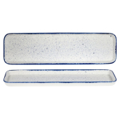 CHURCHILL SUPER VITRIFIED STONECAST HINTS INDIGO BLUE FLAT TRAY 49.3OZ