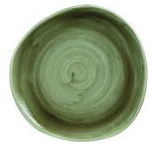 CHURCHILL SUPER VITRIFIED STONECAST PATINA BURNISHED GREEN ORGANIC PLATE 11.3inch