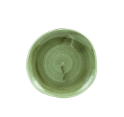 CHURCHILL SUPER VITRIFIED STONECAST PATINA BURNISHED GREEN ORGANIC PLATE 7.3inch