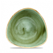 CHURCHILL SUPER VITRIFIED STONECAST SAMPHIRE GREEN TRIANGULAR BOWL 13OZ