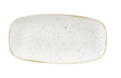 CHURCHILL SUPER VITRIFIED STONECAST BARLEY WHITE CHEF'S OBLONG PLATE 11.7X6inch
