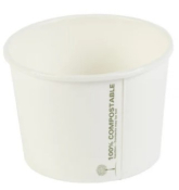 8OZ WHITE BIODEGRADABLE SOUP CUP 9X6CM