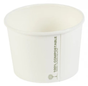 16OZ COMPOSTABLE SOUP CUP WHITE 11.5CM X 7.7CM