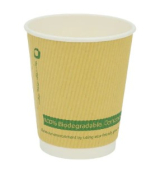 COMPOSTABLE KRAFT RIPPLE CUP 8OZ PLASTIC FREE