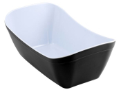 BLACK MELAMINE 1/4 VERDURA CROCK 1.8LTR 265X162X113MM