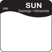 DISSOLVABLE DAY OF THE WEEK LABEL - SUNDAY