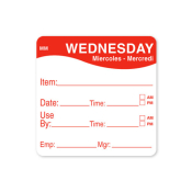 2inch REMOVABLE DAY OF THE WEEK LABEL - WEDNESDAY