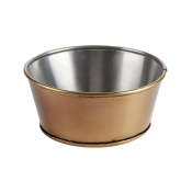 ANTIQUE SILVER RANGE SERVICE BOWL ANTIQUE BRASS 16CM