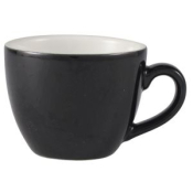 GENWARE PORCELAIN BLACK BOWL SHAPED ESPRESSO CUP 3OZ