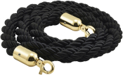 BLACK TWIST BARRIER ROPE 1.5MT BRASS FINISH