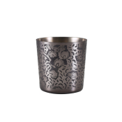 GENWARE BLACK FLORAL S/STEEL SERVING CUP 8.5 X 8.5CM