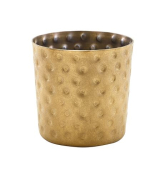 GOLD SERVING CUP 8.5X8.5CM HAMMERED VINTAGE STEEL GENWARE