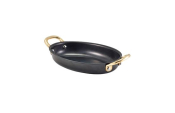 GENWARE BLACK VINTAGE STEEL OVAL DISH 16.5 X 12.5CM
