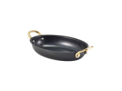 GENWARE BLACK VINTAGE STEEL OVAL DISH 18.5 X 13.5CM