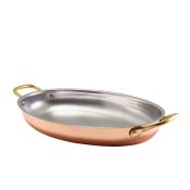 GENWARE COPPER PLATED OVAL DISH 30 X 21CM