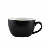 GENWARE PORCELAIN MATT BLACK BOWL SHAPED CUP 25CL/8.75OZ X6