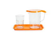 LOCKER SET 750ML JUG, LID, TUMBLER & TRAY ORANGE
