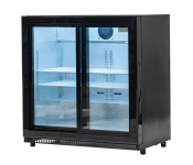 ARCTICA DOUBLE SLIDING DOOR BOTTLE COOLER BLACK
