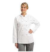 WHITE LADIES CHEF JACKET LONG SLEEVE XS B099-XS *CLEARANCE*