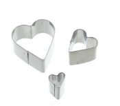 SWEETLY DOES IT SET OF 3 HEART FONDANT CUTTERS