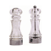 ACRYLIC PEPPER MIL & SALT SHAKER SET 6inch