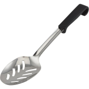 GENWARE PLASTIC HANDLE SPOON SLOTTED BLACK