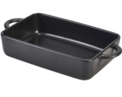 GENWARE FORGE STONEWARE BLACK RECTANGULAR DISH 14.8OZ