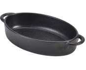 GENWARE FORGE STONEWARE BLACK OVAL DISH 14.8OZ