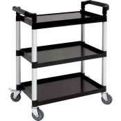 3 TIER BLACK CLEARING TROLLEY 860X440X950MM ON CASTORS