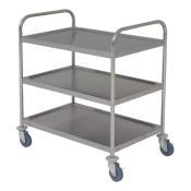 FULLY WELDED STAINLESS STEEL TROLLEY - 3 SHELVES