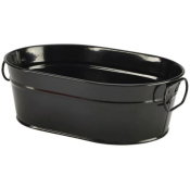 GALVANISED STEEL SERVING BLACK 23X15X7CM GSB2315BK  X6