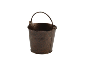 GALVANISED STEEL HAMMERED SERVING BUCKET 10CM COPPER