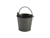 GALVANISED STEEL HAMMERED SERVING BUCKET 10CM SILVER X12