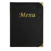 A4 MENU HOLDER BLACK 8 PAGES