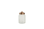 MEDIUM LATTICE GLASS JAR WITH COPPER LID (950ML) D106x H177