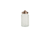 LARGE LATTICE GLASS JAR WITH COPPER LID (1200ML) D106x H212