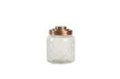 FAT LATTICE GLASS JAR + COPPER LID (2600ML) D162x H205 13106