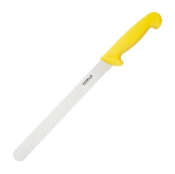 YELLOW HANDLED KNIFE 10inch SILCER SERRATED BLADE